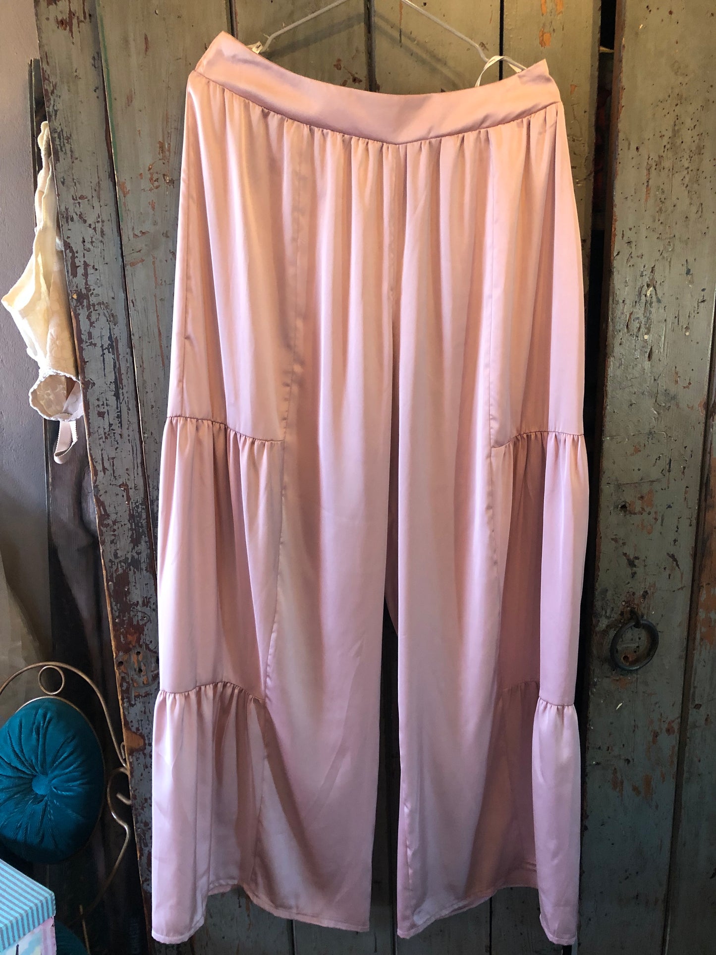 Satin wide leg pants