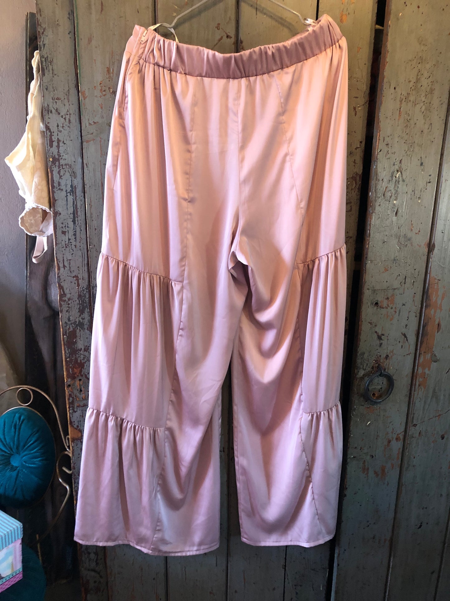 Satin wide leg pants