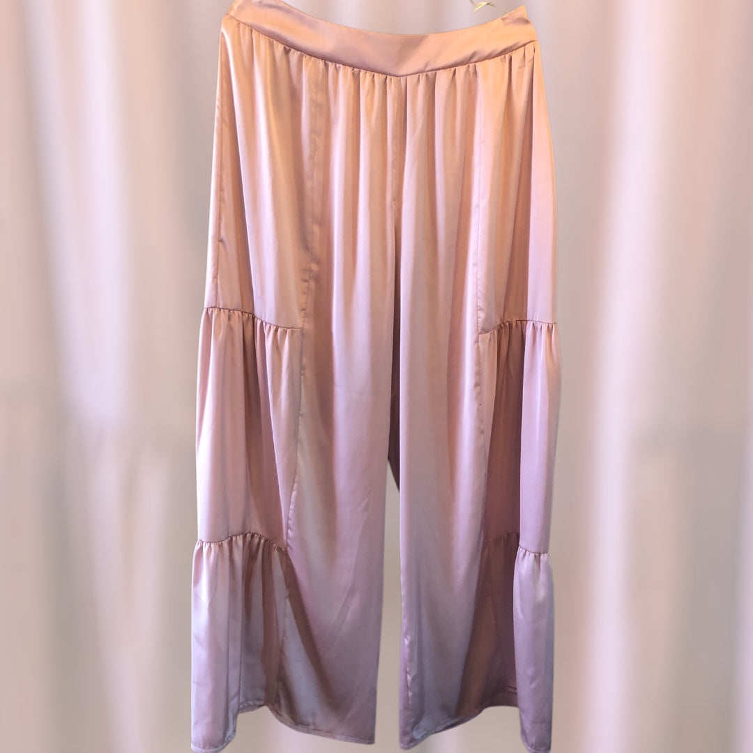 Satin wide leg pants